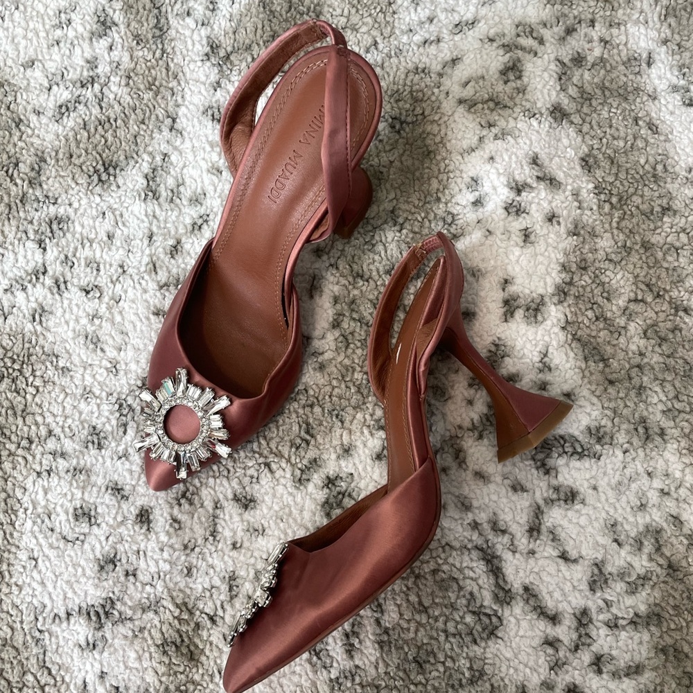 Amina Muaddi slingback crystal - Picture 2 of 8